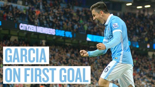 Manu Garcia celebra su gol en el debut con el Manchester City | Foto: MCFC