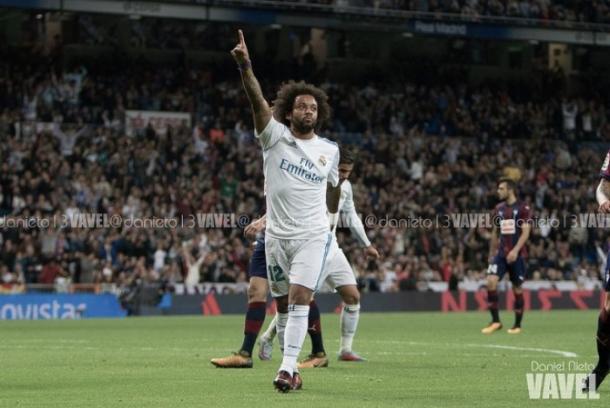 Marcelo celebra un gol marcado a la SD Eibar | Foto: VAVEL