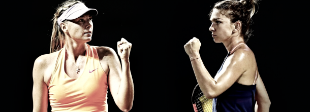 María Sharapova (izquieda) y Simona Halep (derecha) Foto: wtatennis.com