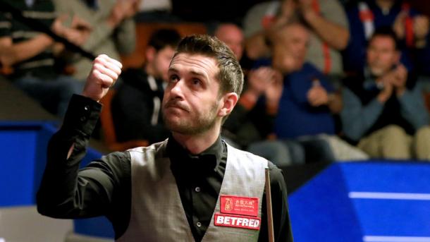 Mark Selby celebrates after securing a place in the final. | Photo: REX Features