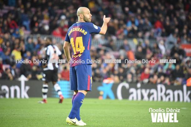 Mascherano durante el partido de esta tarde / Foto: Noelia Déniz (VAVEL.com)