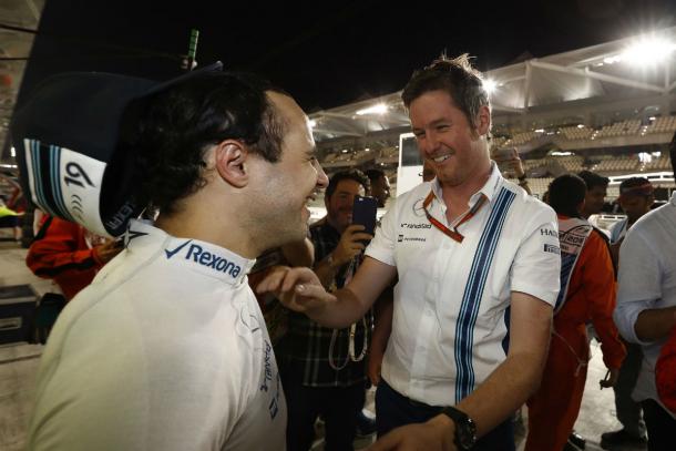 Felipe Massa y Rob Smedley. Fuente: Williams