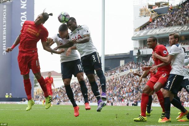 Matip, pictured to the right, gives Liverpool added height at set pieces (photo: AP)