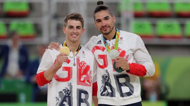 Max Whitlock edged Louis Smith into second place as both won medals in the men's pommel horse. | Photo: Getty Images