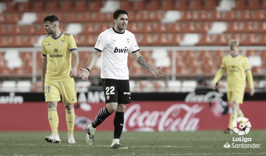 Maxi trataba de animar a los suyos tras el gol del empate./ Foto: LaLiga Santander