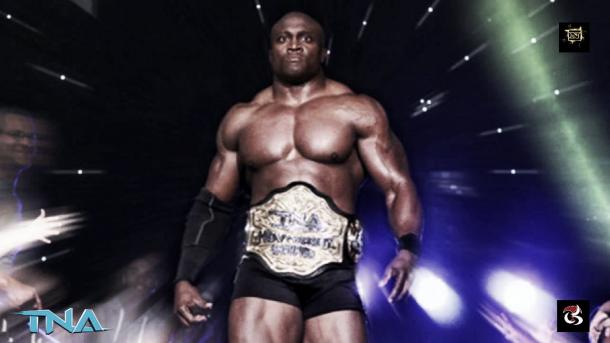 Lashley walked away the new TNA Champion. Photo- Youtube