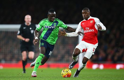Mané and Campbell vying for possession in midfield | Image: Getty - Paul Gilham
