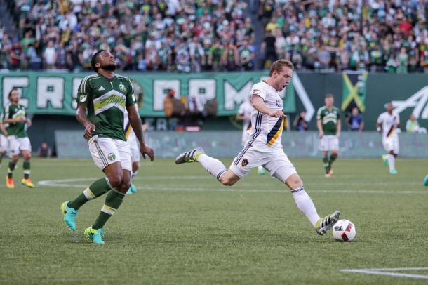Jack McBean had another chance to start up top for the visiting side tonight. | Photo: Los Angeles Galaxy