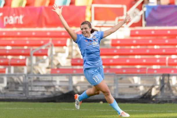 Sofia Huerta scored her first goal of the season in Chicago's last game, will she continue that? (Photo via Chicago Red Stars)