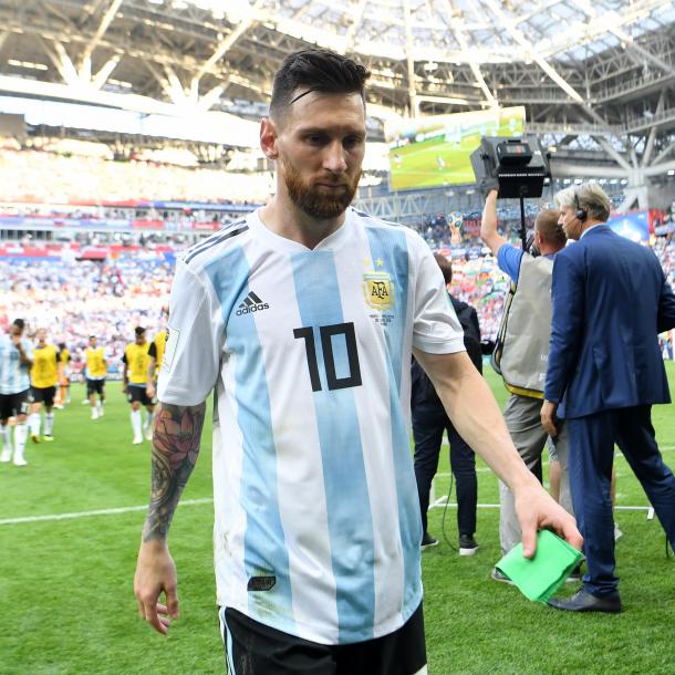 Lionel Messi tras la eliminación del Mundial de Rusia 2018. Foto: FIFA World Cup
