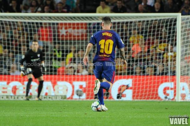 Leo Messi en el FC Barcelona 2-0 Málaga FC / Foto: Ernesto Aradilla (VAVEL.com)