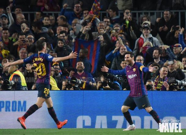 Messi y Sergi Roberto celebrando un gol. FOTO: Noelia Déniz