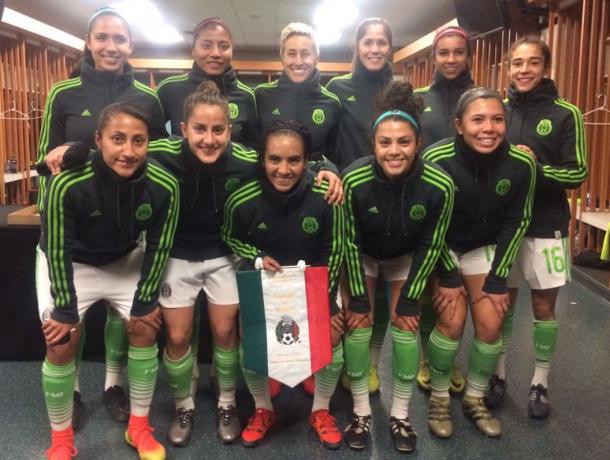 Mexico's starting XI for their match against Canada, featuring Seattle Reign FC draftee Katie Johnson. (Soure: Twitter @miseleccionmx)