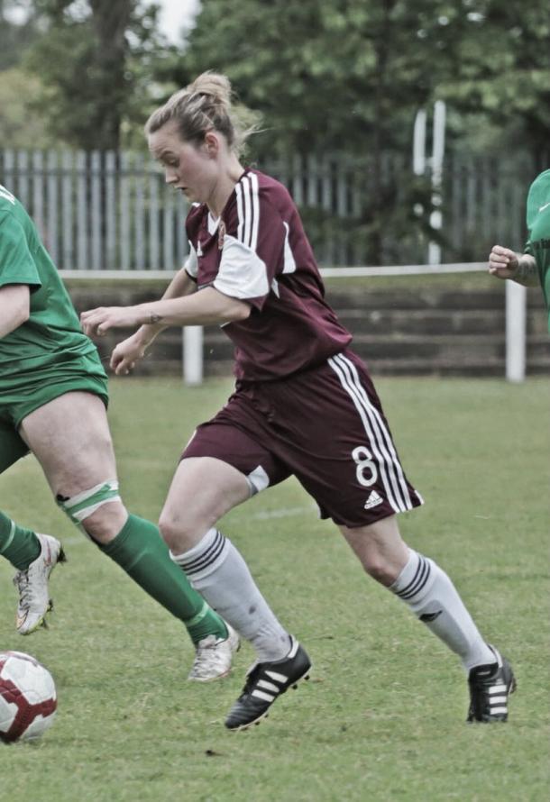 Hearts' Michelle Stewart against St Roch's Photo: Aaron Wilson