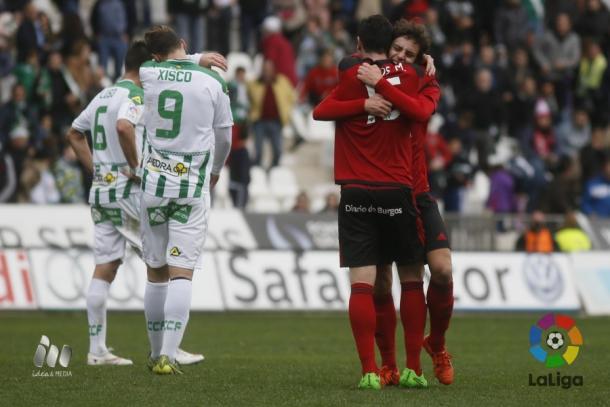 El Córdoba se vio superado por el Mirandés en uno de sus peores partidos en casa / Fuente: La Liga