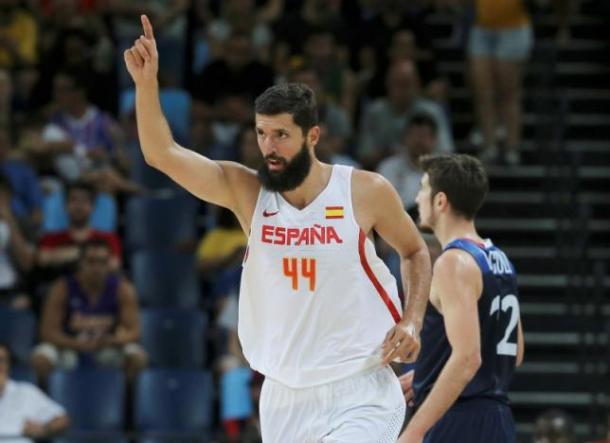 Nikola Mirotic (44) has been huge for Spain. Photo: Jim Young/Reuters