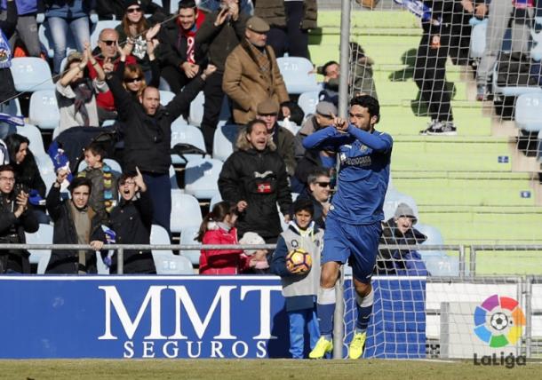 Jorge Molina celebrando un gol ante el Mallorca | Foto: La Liga