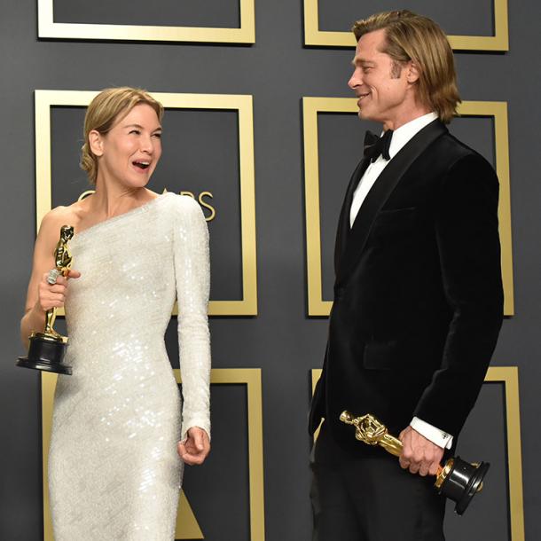 Renée Zellweger y Brad Pitt en los Oscars / Fuente: Fotogramas