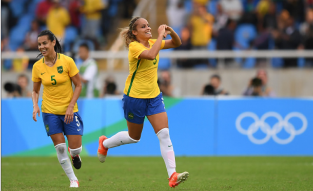 Monica celebrates after scoring a goal in the Group E match against China during the 2016 Rio Olympics | Photo: Stephen McCarthy - Sportsfile via Getty Images