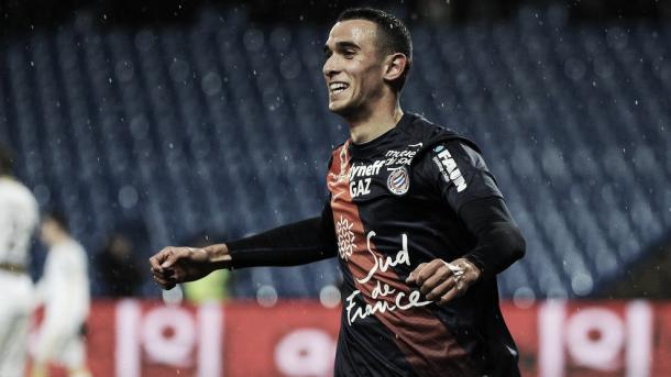 Skhiri, jugador del Montpellier, en un partido de Europa League de la temporada pasada // Foto: UEFA