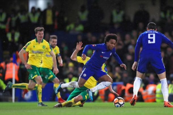 William contra el Norwich; FUENTE: Chelsea.com
