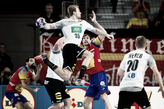 Morros en acción en la victoria frente a Alemania | Foto: cro2018.ehf-euro.com