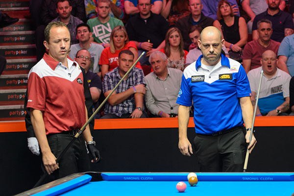 Van Boening and Appleton are veterans of the Mosconi Cup but had differing fortunes on day two (photo: Matchroom Pool)