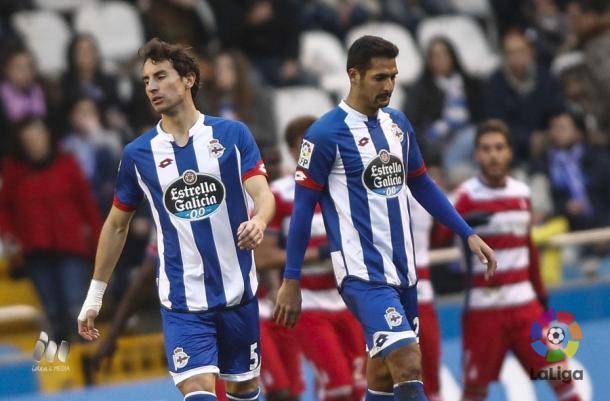 Pedro Mosquera y Celso Borges contra el Granada | Foto: La Liga