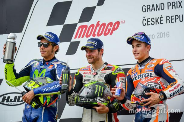 Cal Crutchlow taking the top spot of the MotoGP podium for the first time again... just because - www.motorsport.com