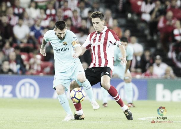 Messi, en el partido de la primera vuelta en San Mamés | Foto: La Liga