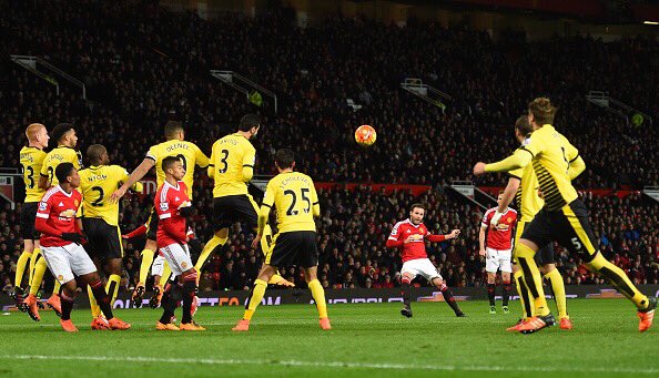 Juan Mata scoring the winner for United against Watford with a beautiful free-kick | photo: Getty Image