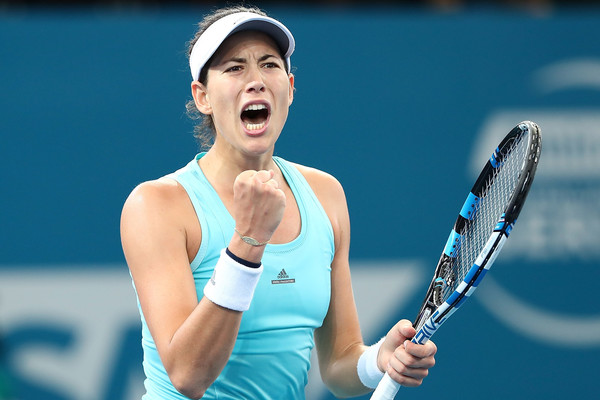 Muguruza shows emotion during her match with Kuznetsova (Photo by Chris Hyde / Getty Images)