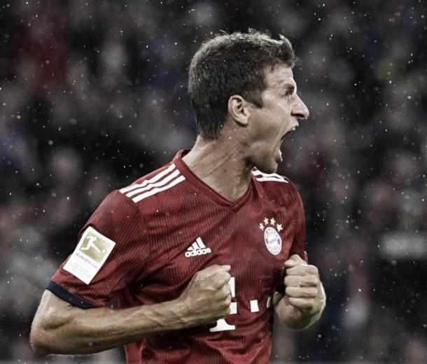Postal de Müller durante el encuentro | Foto: @FCBayern_ES