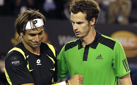 Murray consoles Ferrer after his 2011 semi final win (Source: The Telegraph) 