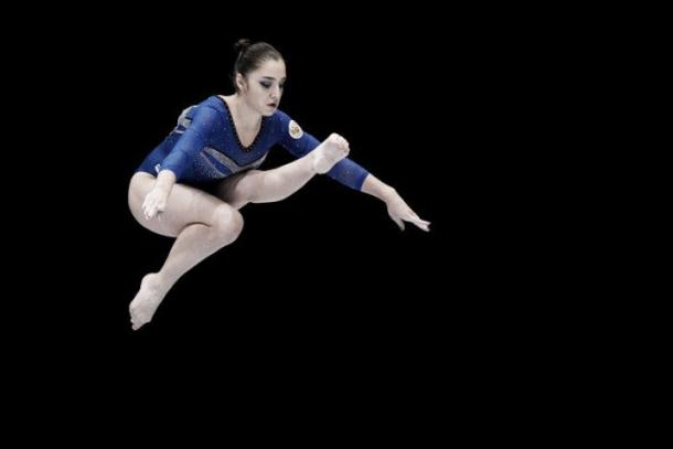 Aliya Mustafina performs on the balance beam at the 2016 European Artistic Gymnastics Championships in Bern/Getty Images