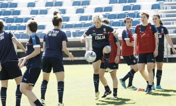 Italy training ahead of the crucial clash. | Photo: Italian FA