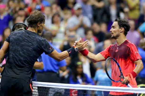 Nadal y Fognini en US Open 2015. Foto: zimbio