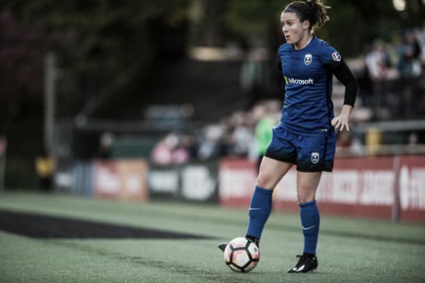 Christine Nairn scored the first of six goals last weekend to help Seattle in their rout of the Washington Spirit by a score of 6-2 | Photo: Jane Gershovich