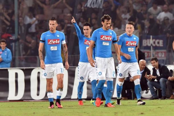 Esulta, il Napoli, dopo l'1-0 dell'andata - Foto Calciomercato