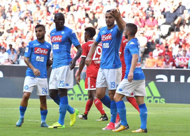 L'esultanza di Koulibaly dopo il gol dell'1-0 - Foto Ssc Napoli 