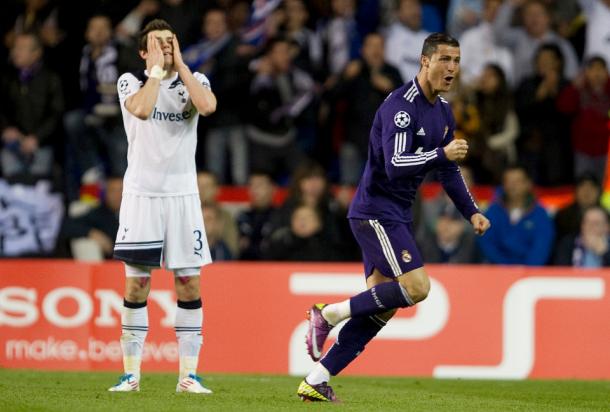 Cristiano celebra el gol en 2011, y Bale se lamenta con los Spurs I Thesun.co.uk