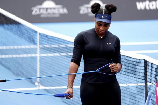 Serena Williams at a training session in Auckland | Photo: Associated Press