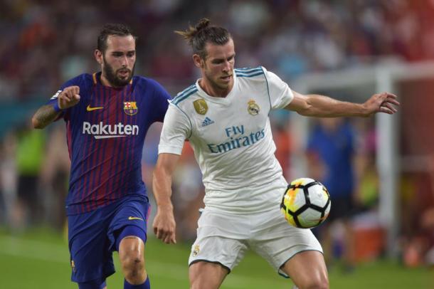 Bale en el partido disputado ante el FC Barcelona