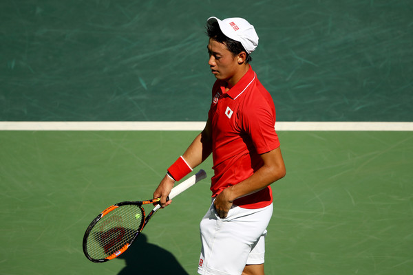 A dejected Nishikori in his semifinal match with Andy Murray (Photo by Clive Brunskill / Source : Getty Images)