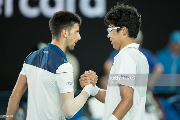 Djokovic felicita a Chung. Foto: Getty Images.