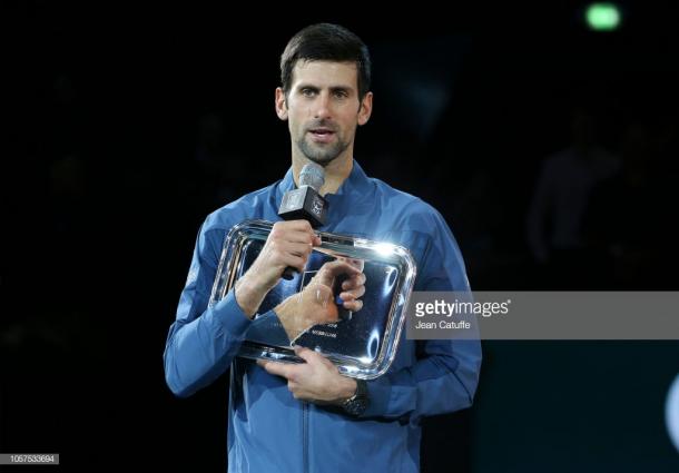 Djokovic fue finalista en el Masters 1000 de París. Foto: Getty Images.
