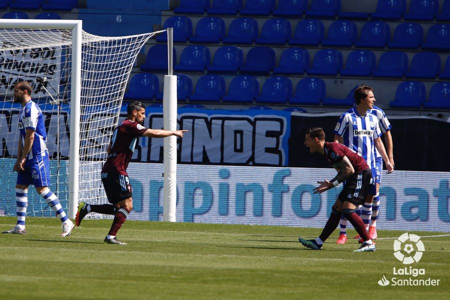 Nolito y Santi Mina celebran el 0-1 | Imagen: LaLiga
