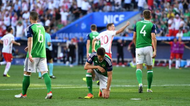 The Northern Ireland players will have to pick themselves up after defeat by Poland | Photo: Sky Sports 