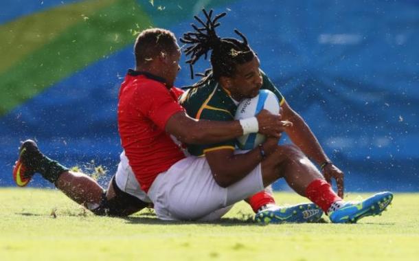 Dan Norton made a try-saving tackle just before the half to keep Team GB's deficit to 5-0. (Photo credit: Getty Images)