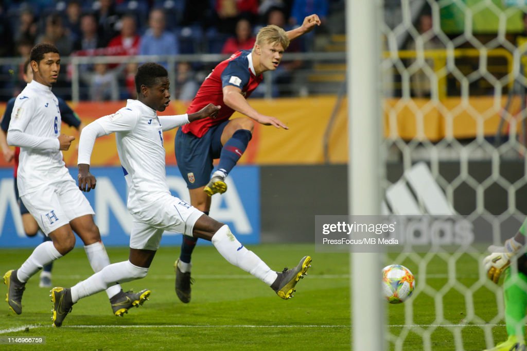 (Photo: PressFocus/MB Media/Getty Images) Haaland in his 12-0 defeat of Honduras in the under-20 World Cup in 2019